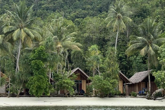 Cabañas del alojamiento de Paparissa en Raja Ampat