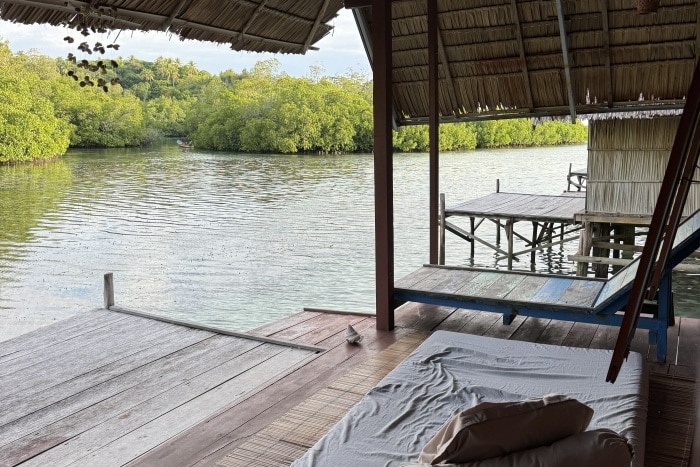 Foto desde la terraza del alojamiento de Beser Bay en Raja Ampat